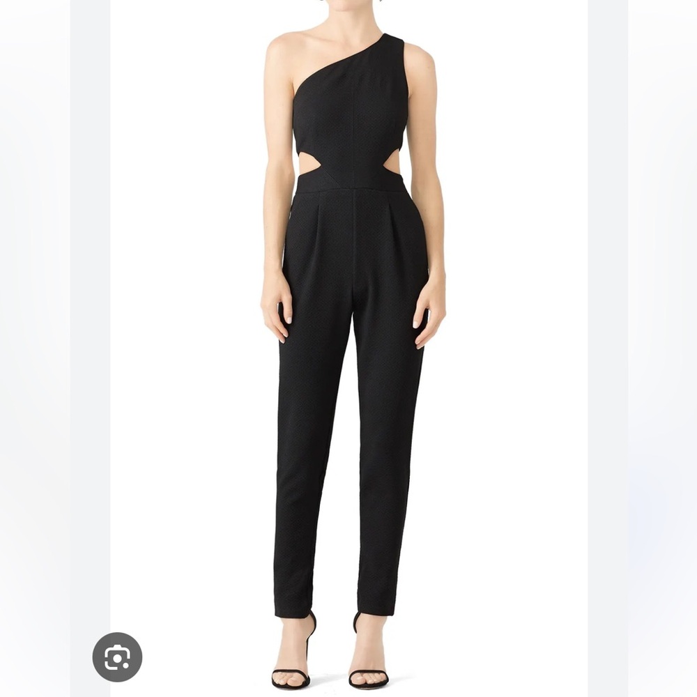 Hunter Bell Black One-Shoulder Jumpsuit
